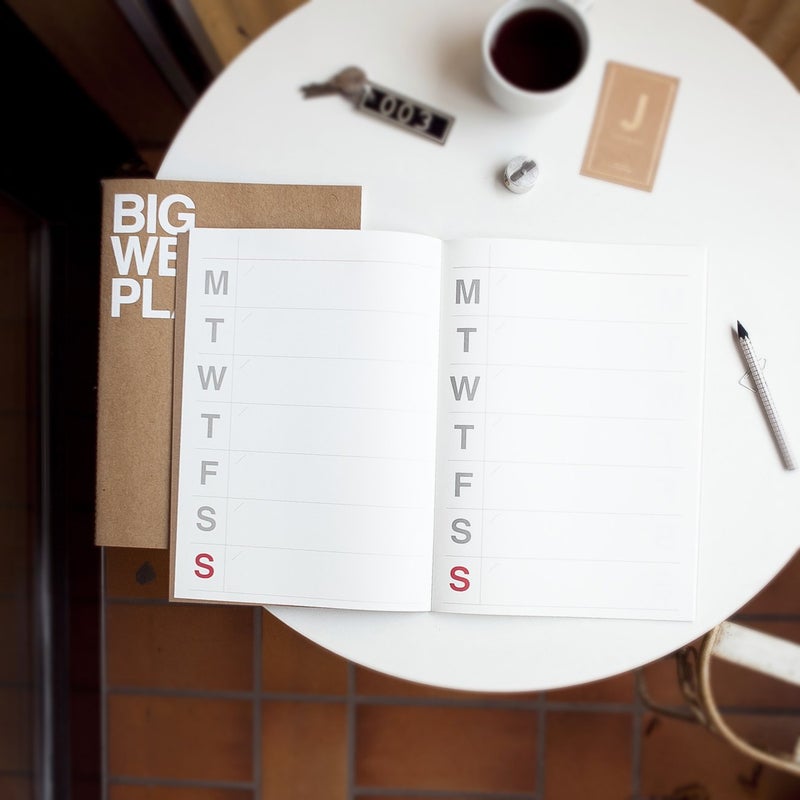 JSTORY Big Personal Wide Spaces Weekly Planner 28 Sheets Black - Image 3